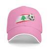 Unisexs Womens Lebanese Soccer Ball Lebanon Flag Outdoor Hat  Trucker Baseball Caps Casual Baseball Cap Sunscreen Hats