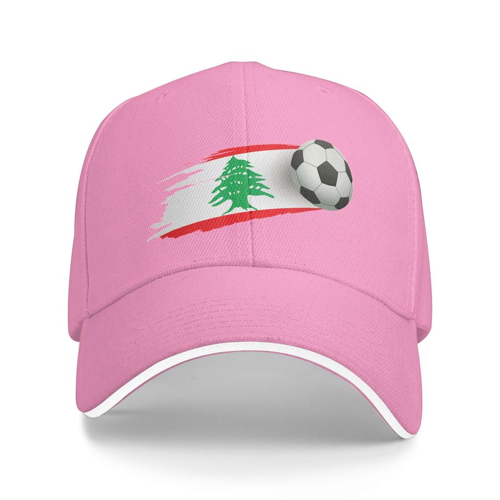 Unisexs Womens Lebanese Soccer Ball Lebanon Flag Outdoor Hat Trucker Baseball Caps Casual Baseball Cap Sunscreen Hats