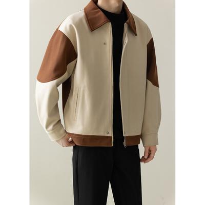 Loose Casual Splicing Contrasting Color Jacket Men's Korean Version Spring and Autumn New Trendy Casual Jacket