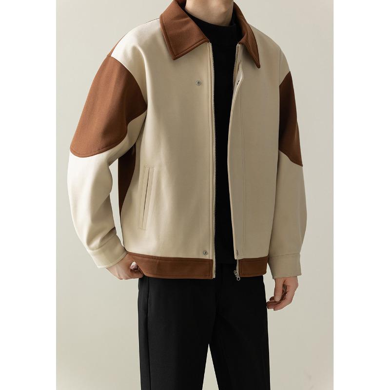 Loose Casual Splicing Contrasting Color Jacket Men's Korean Version Spring and Autumn New Trendy Casual Jacket