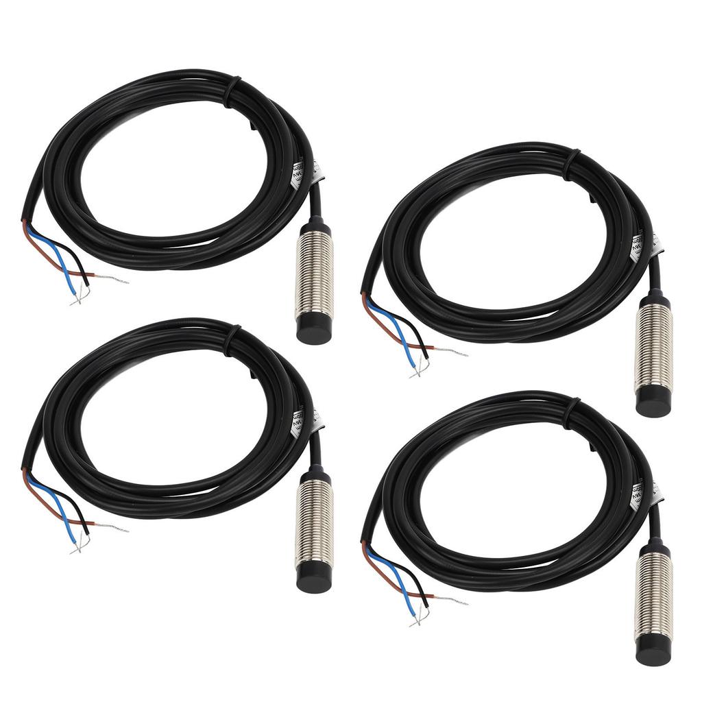 4 Set Inductive Proximity Switch 12mm Probe NPN 3 Wire NO Contact 4mm Detection Approach Sensor 6‑36