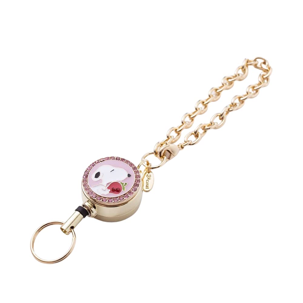 PEANUTS Reel 6 Snoopy Popular Gift and [Three Carat] Keychain, Types, Keychain, Goods, (Strawberry Snoopy)