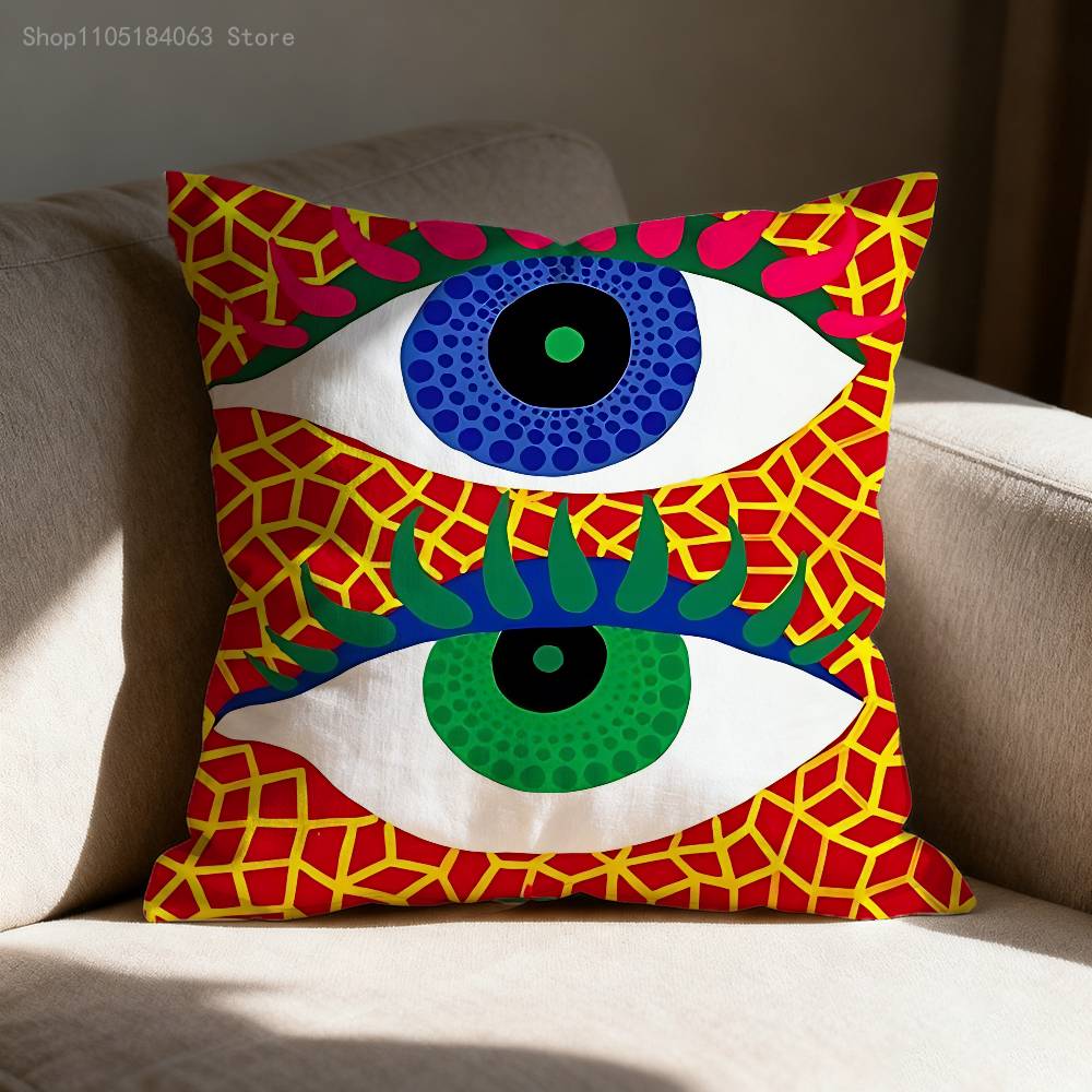 Art Y-Yayoi Pumpkin Polka Pillow Case For Sofa Decor Car Office Room Printing Cushion Cover Decorations and Protector