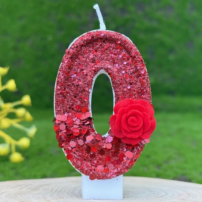

Hot DIY Digital Birthday Candles Cake Rose Candle Decoration Baking Supplies for Festive Party Wedding Anniversary Celebration
