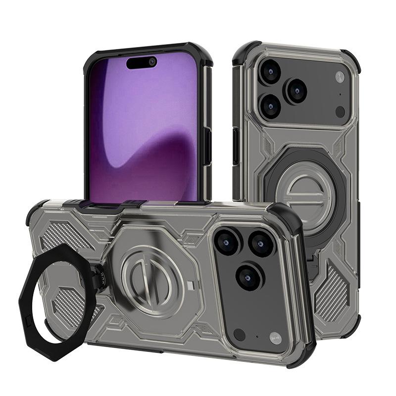 

The new model is suitable for Apple series mobile phone case, airbag anti-drop iphone17 bracket, magnetic transparent color mobile phone case. IP15 прозрачный черный