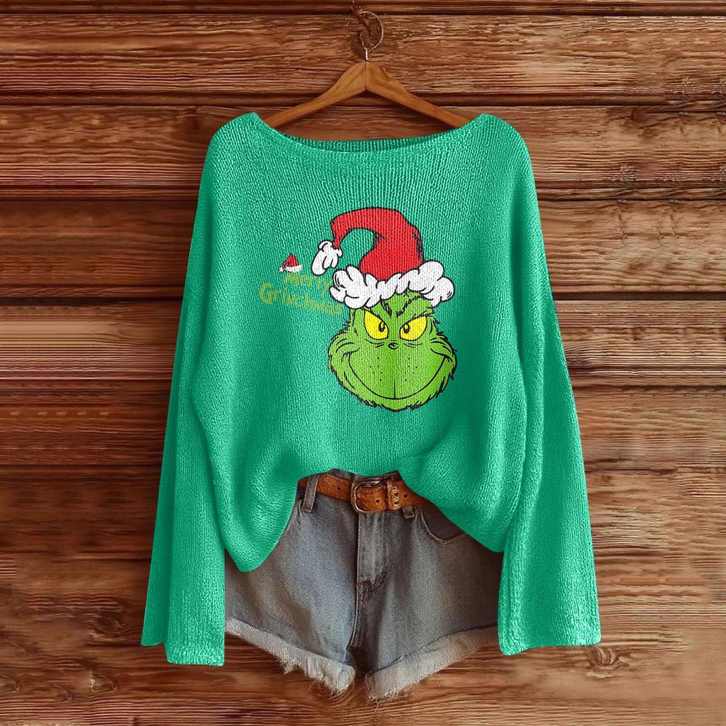 Women's Fashion Long Sleeve Christmas Snowman Snowflake Print Jacket Cardigan