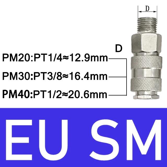 Pneumatic European Connector EU Standard Fittings For Compressor Male and Female Thread Quick Release Coupling Air Hose Fitting