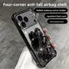 Glitter Mirror Rabbit Stand Holder Phone Case for IPhone 17 Pro Max 17E 16 15 14 Plus 13 Pro Four Corner Anti-drop Protect Cover
