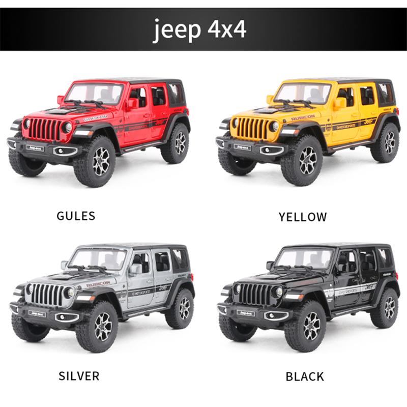 1/24 Jeeps Wrangler Rubicon Alloy Car Model Diecasts Simulation Metal Off-road Vehicles Car Model Collection Childrens Toys Gift