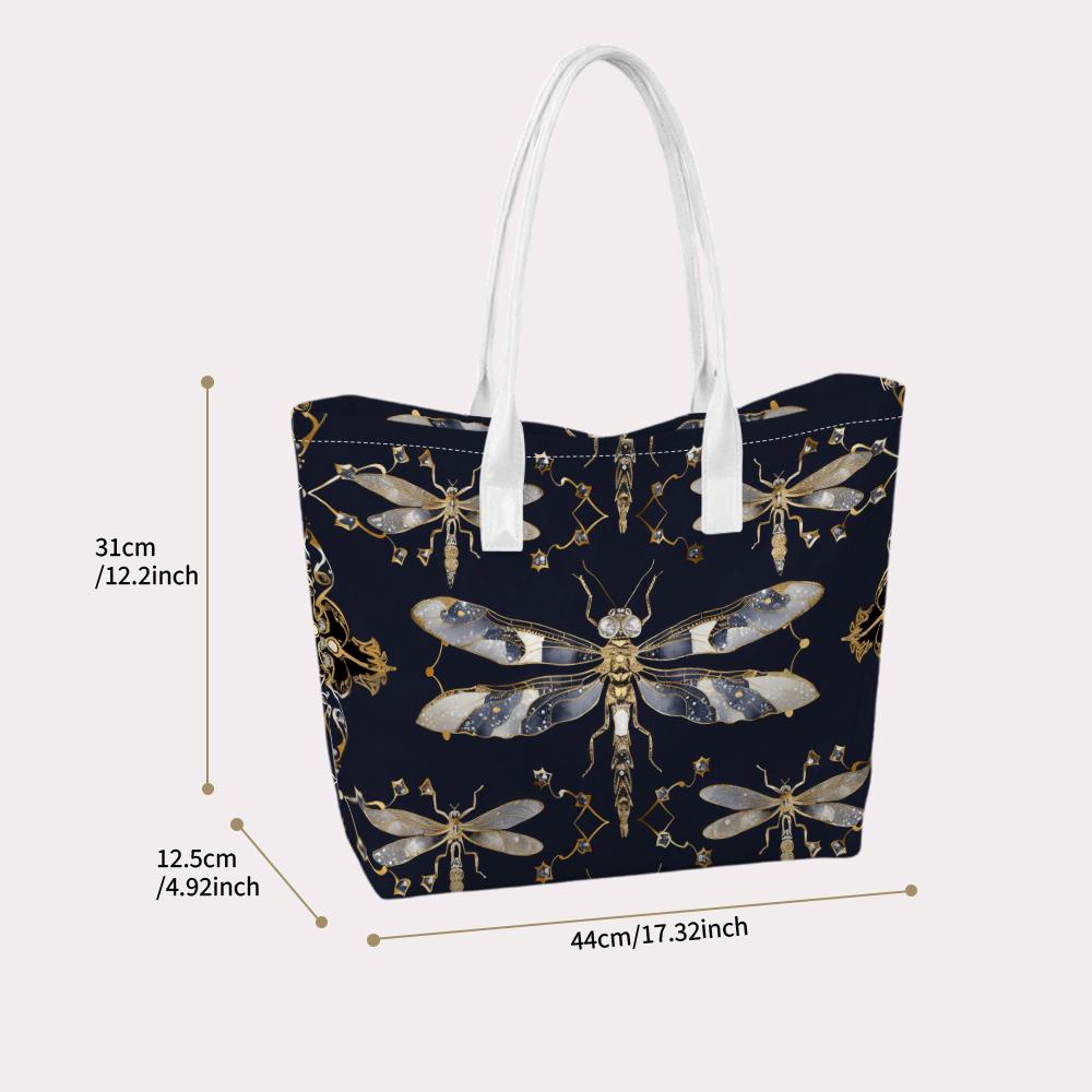 Elegant Dragonfly Print Tote Bag for Daily Use