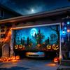 Halloween Garage Door Cover 7 X 16 Ft Large Hanging Backdrop Door Banner | Horro