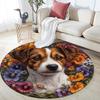 Jack Russell Round Area Rug,Carpet Rug for Living Room Bedroom Sofa Playroom Decor,Non-slip Floor Mat