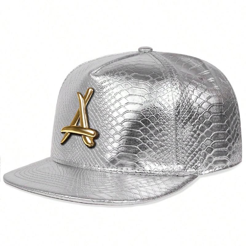 Unisex Personality A Letter Label Leather Hip-hop Hats Spring Autumn Outdoor Adjustable Casual Baseball Caps Sunscreen Hat