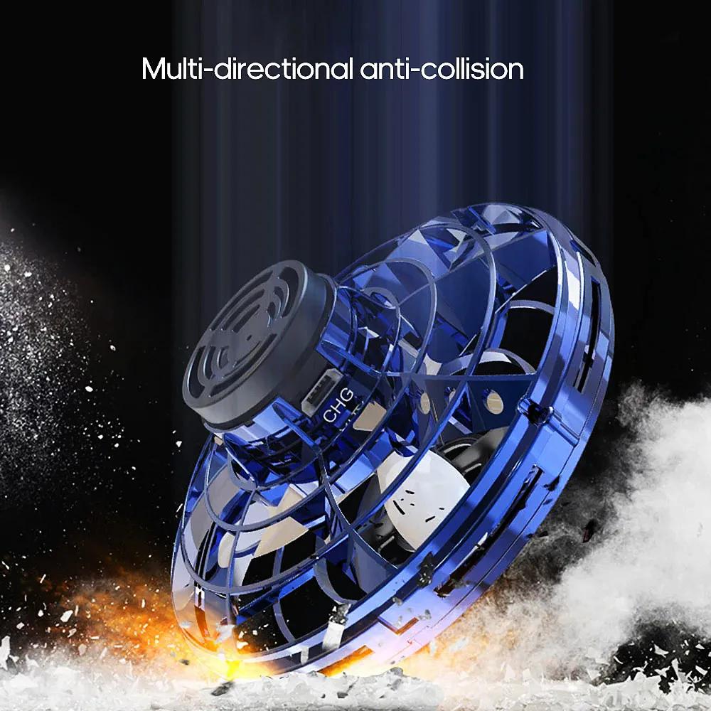 Mini Drone LED UFO Type Flying Helicopter Spinner Fingertip Upgrade Flight Gyro Electronic Flayaball Adult Kids Toys