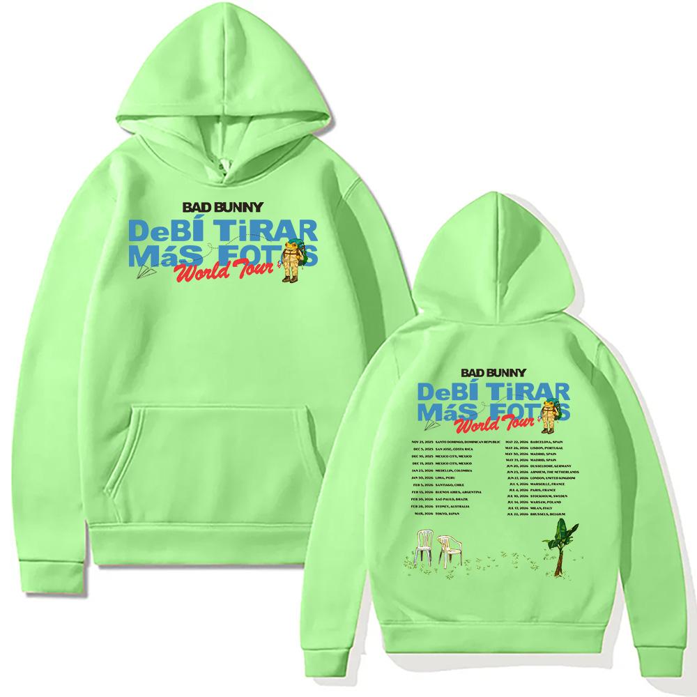 Bad Bunny Světové turné Módní mikina Bad Bunny DeBí TiRAR MáS FOToS Pulovr Trendy Kreativní Dárky pro fanoušky Oblečení Mikina Unisex
