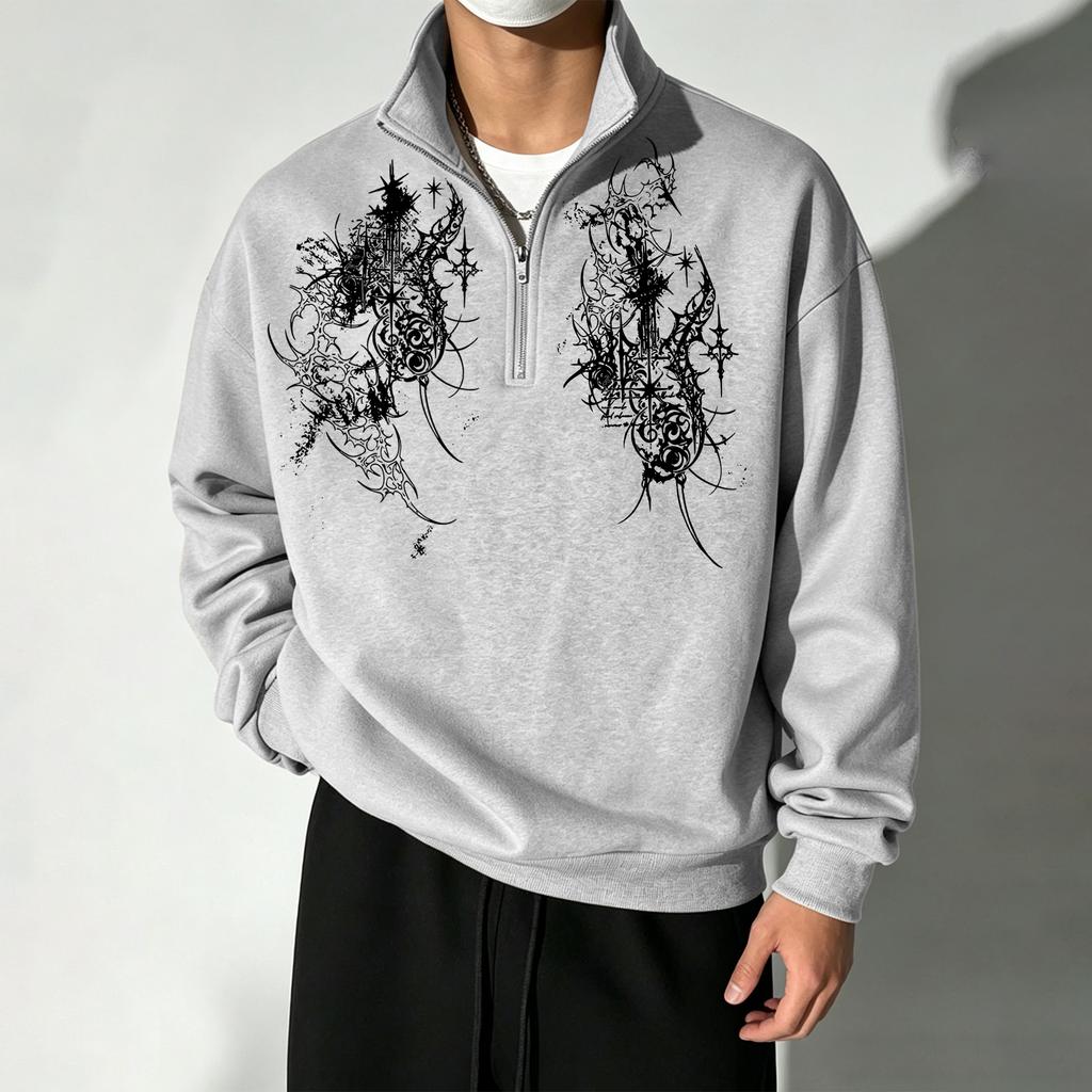 Men's Golf Quarter-Zip Sweatshirt, High-Neck Sweatshirt, Lightweight Sun-Protective Men's Long-Sleeve Golf Shirt