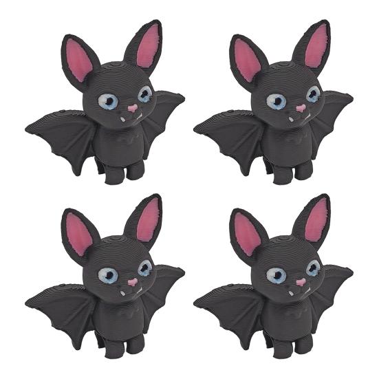3D Printed Bat Figurine Handmade Gothic Bat Sculpture Collectible Upside Down Bat Decoration for Home Office Bookshelf Desk Decor