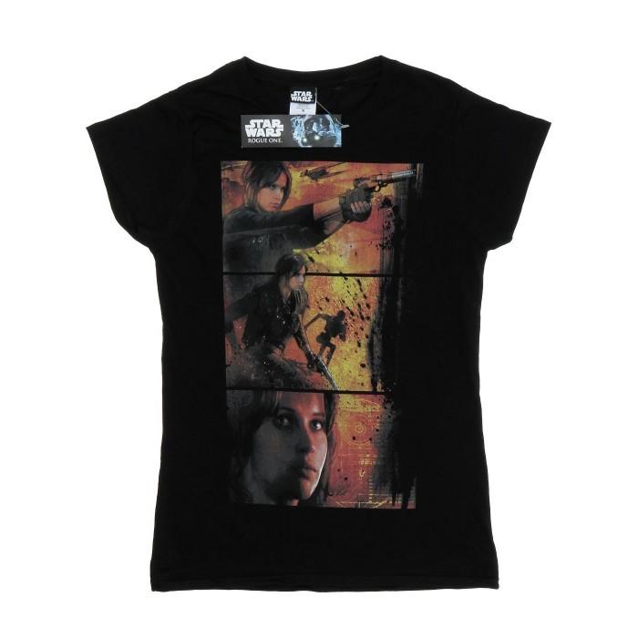 Star Wars Womens/Ladies Rogue One Jyn Comic Strip Cotton T-Shirt