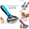 Premium Pet Grooming Comb Brush For Dematting And Undercoat Dual Head Stainless Steel Design For Long And Thick Hair