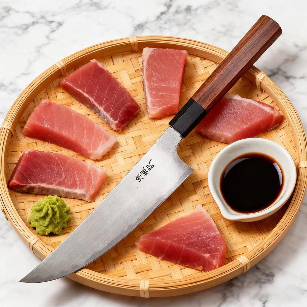 8.3 Inch Chef Knife T12A High-carbon Steel Core Blade Wood Handle Slicing Cleaver Sashimi Gyutou Handmade Forged Kitchen Knife