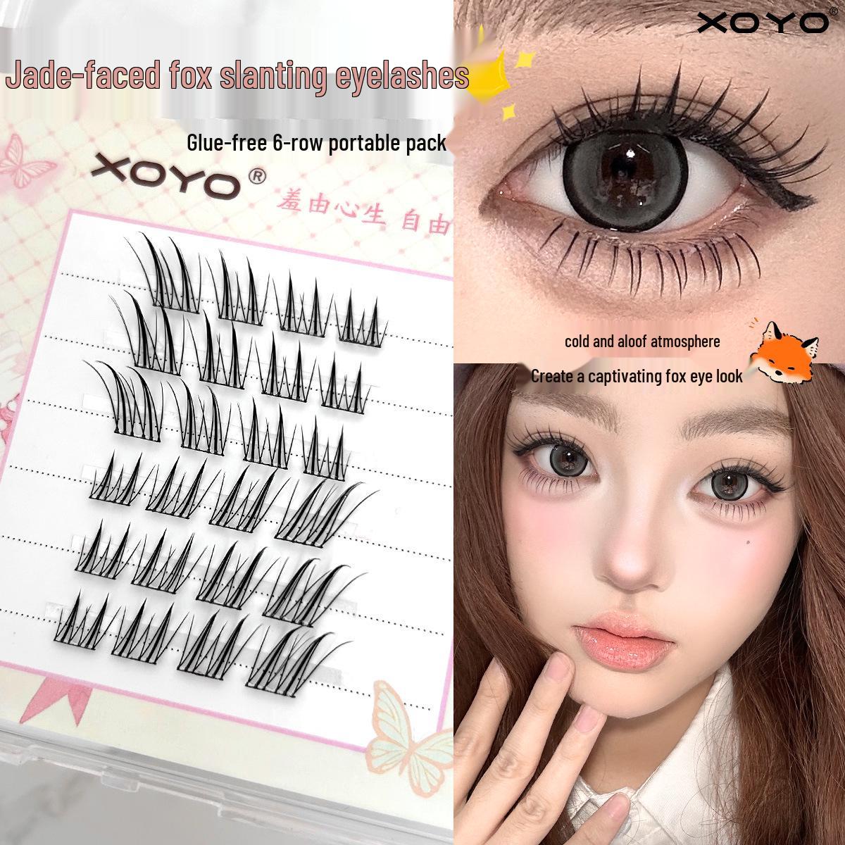 

Jade Fox Glue-Free Face Eyelash Clusters - Natural Slanted Flying Fox Style