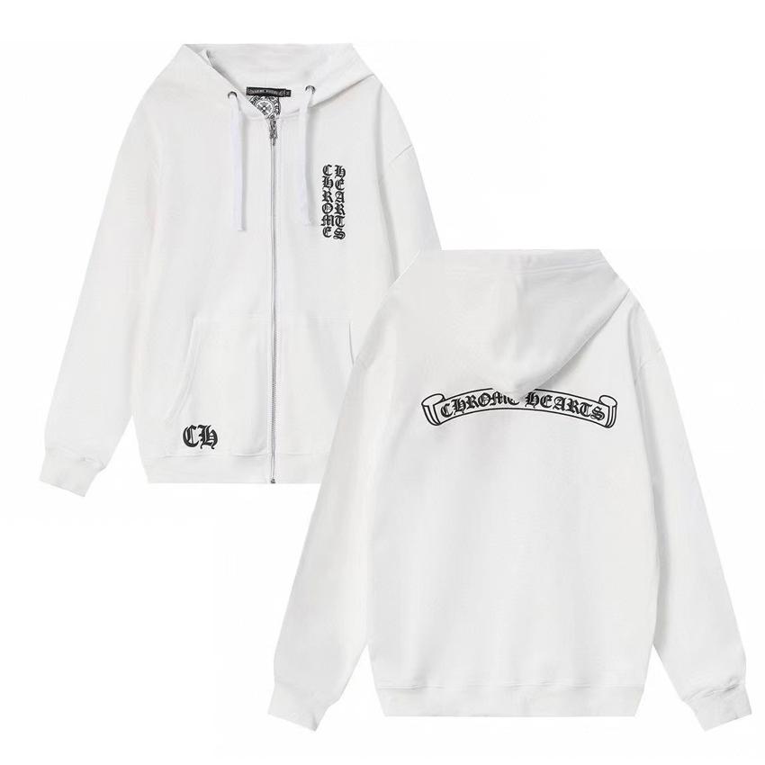 835 CHROME HEARTS 2025 Toamnă și Iarnă Nou Hanorac cu Fermoar cu Glugă Stil Clasic Mărime Plus cu Logo, Potrivit pentru Purtare în Cuplu