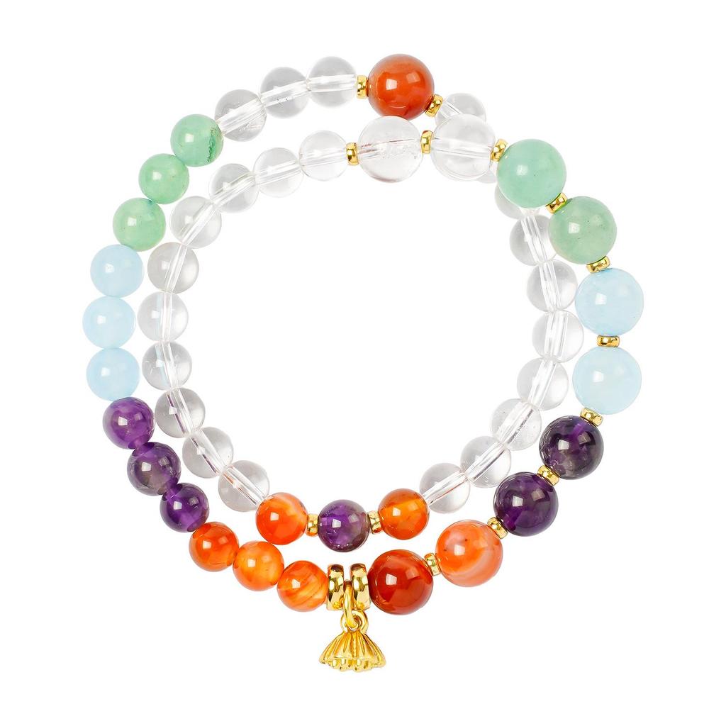 Five Elements Crystal Multi-Treasure Bracelet - Popular Girls' Benmingnian Hand String