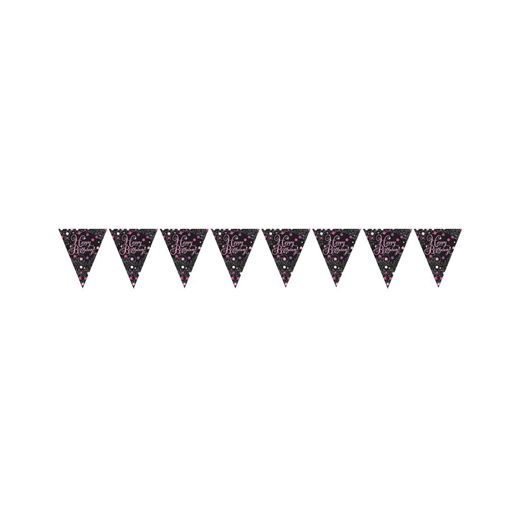 Amscan Sparkling Pink Happy Birthday Bunting (13 Feet)