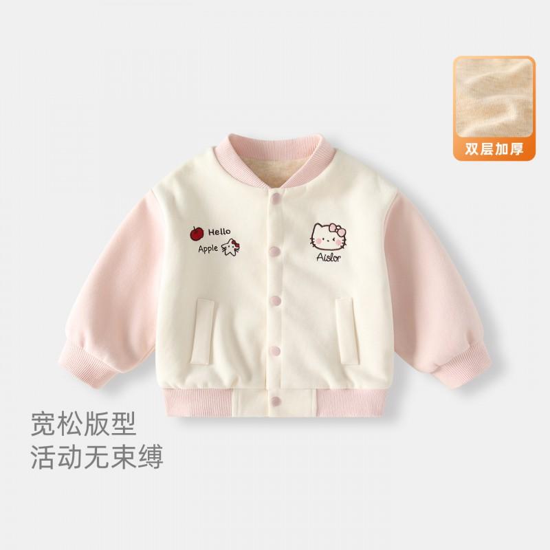 Girls Jacket 2026 Toddler Cotton Soft Fleece Outerwear 1-3 Years Old Baby Casual Open Front Cardigan