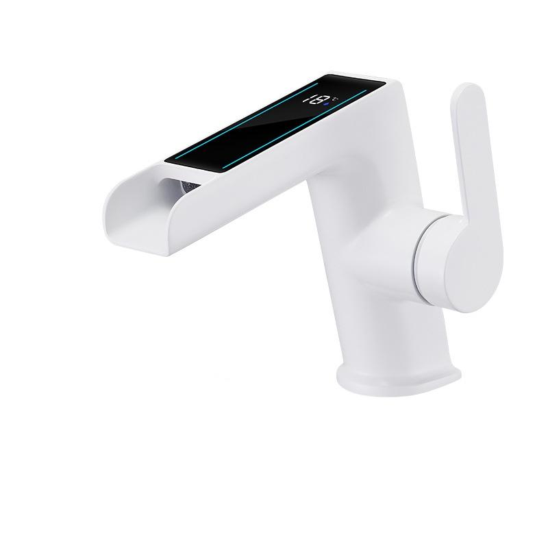 LED Bathroom Basin Faucet Hot and Cold Crane Brass Digital Display Sink Mixer Single Lever Sink Faucet Water Faucet Crane
