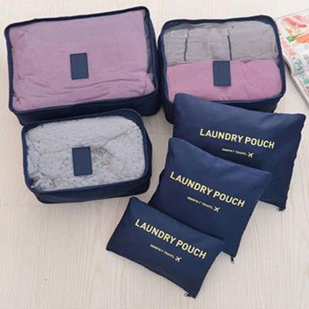 6pcs Multi-Size Portable Travel Clothing Storage Bag Set
