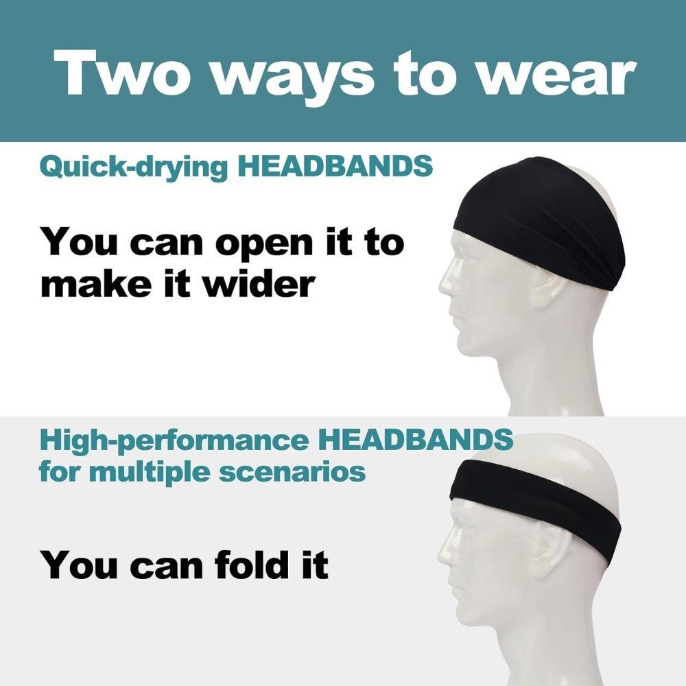 Moisture Absorbing Stretchy Sweatband Quick-Dry Men‘s Sports Hairband  Yoga