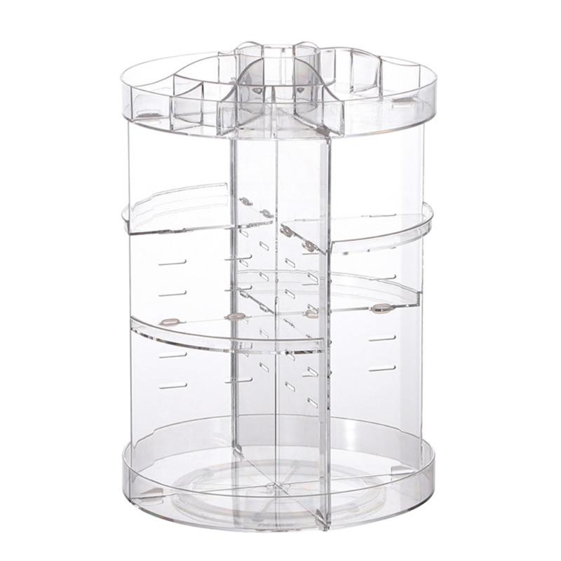 360 Degree Rotating Cosmetic Storage Organizer Skincare Stand Multilayered Acrylic Rack for Makeup and Beauty Tools