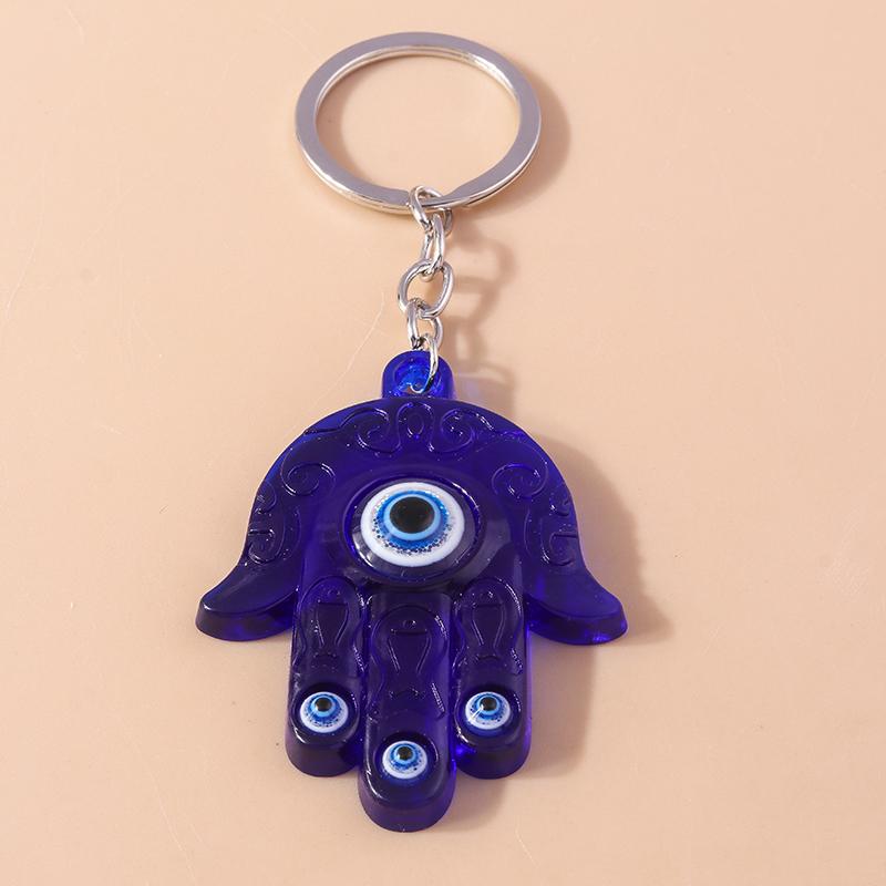 Vintage Turkish Lucky  Evil Eye Keychain Hamsa Hand Key Rings for Men Women Key Holder Handbag Pendants DIY Jewelry Gifts