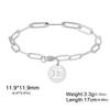 Zodiac Charm Bracelet Women Stainless Steel Paperclip Chain Bracelets Constellation Aquarius Aries Taurus Leo Jewelry