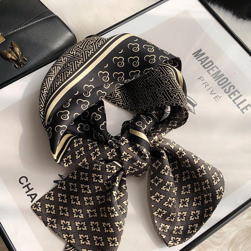 

[Mulberry Silk] Double-Layer Double-Sided Silk Streamer Scarf With Temperament, Long Silk Scarf, Scarf For Women 16-150cm