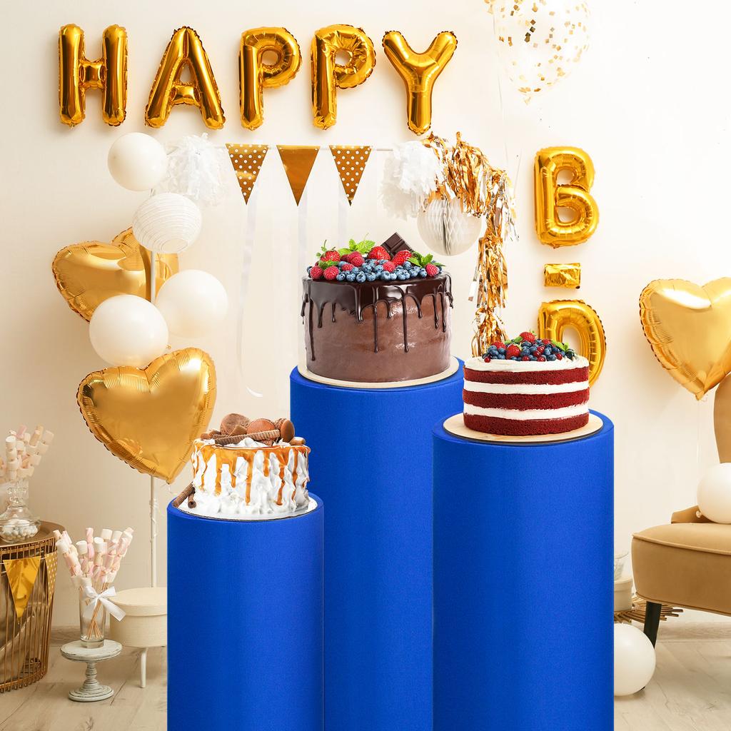 3/5pcs Plinth Stand Cover Elastic Pedestal Column Cylinder Covers Cylinder Spandex Stand Covers for Birthday Wedding Decoration