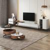 For Nordic Stone Plate Lifting Coffee Table TV Cabinet Combination Modern Simple and Light Luxury Round