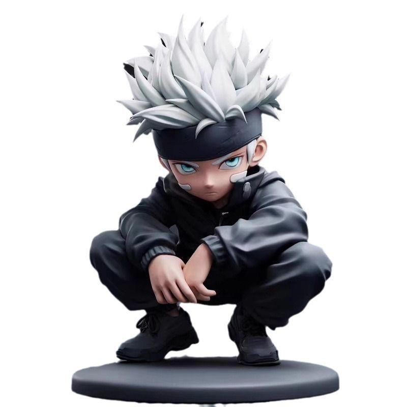 Фигурка персонажа аниме  Магическая битва  Годжо Сатору - коллекционная игрушка персонажа аниме, детская кукла, подарок, 15 см чёрный