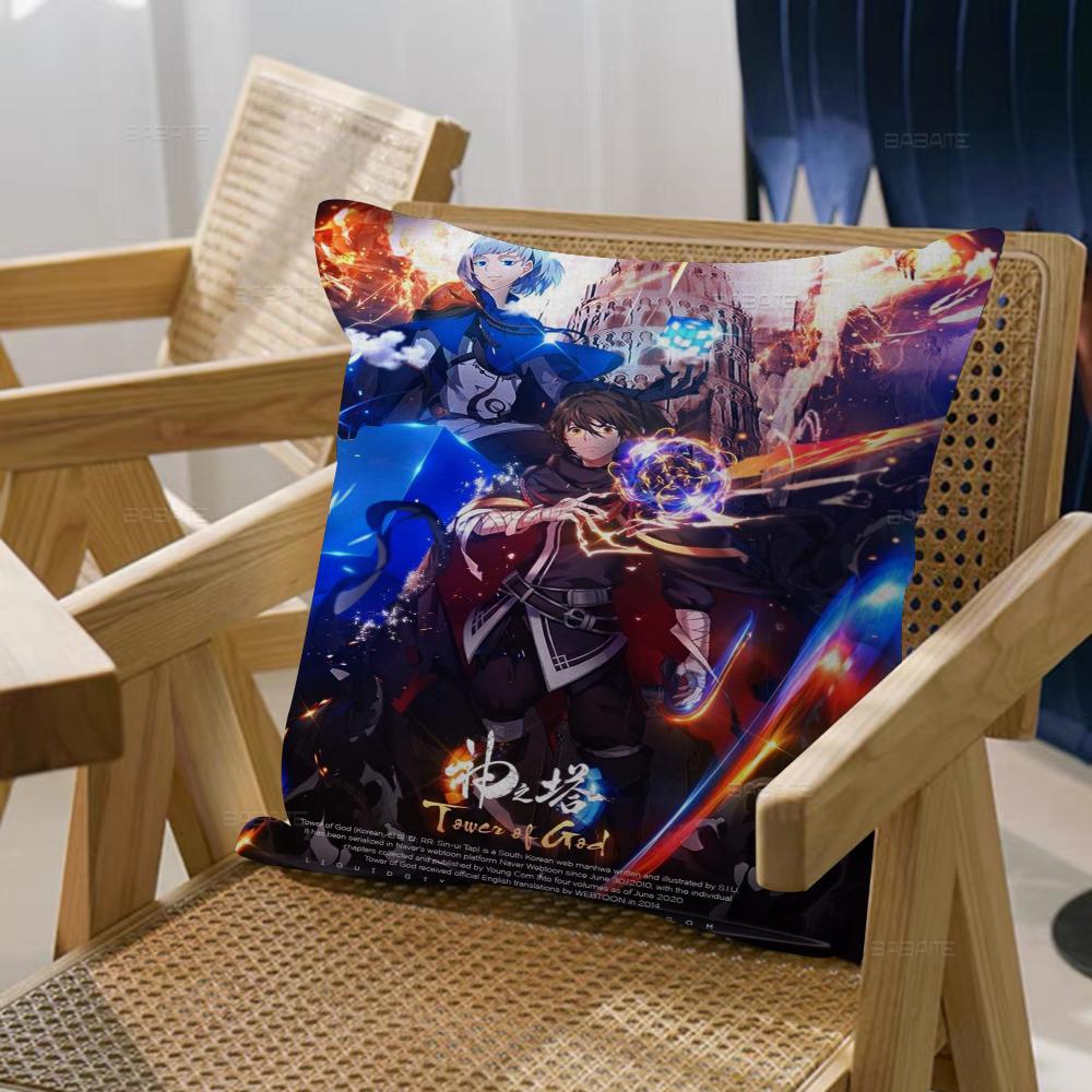 T-Tower Game Of G-Gods Pillow Covers Cartoon Sofa Decorative Home Double-sided Printing Short Plush Cute Cushion Cover