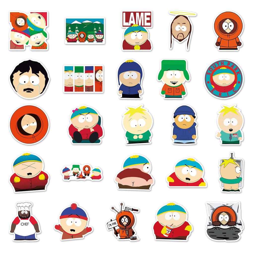 50 South Park Graffiti Cartoon Stickers: Creative DIY for Skateboards and Luggage