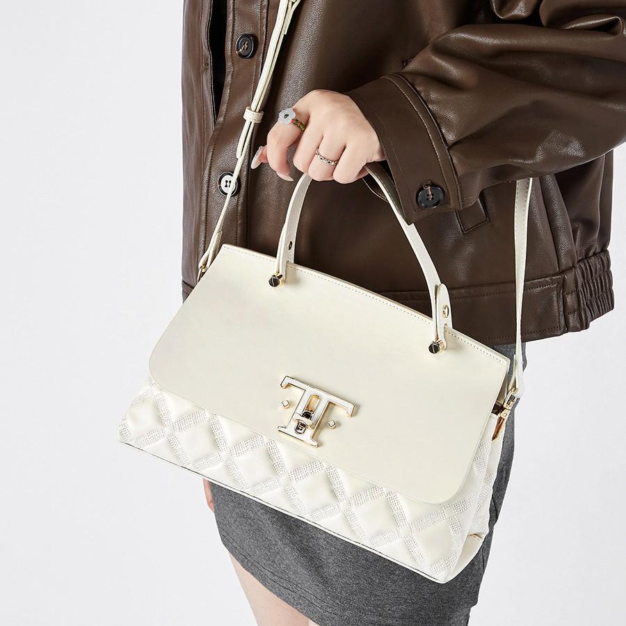 Sac à Bandoulière en Cuir Diamanté Mode pour Femme Sac Messager Polyvalent Sac à Main Simple pour le Quotidien