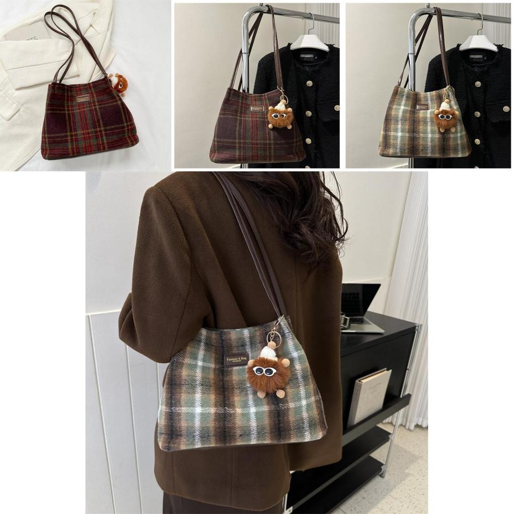 2023 New Style Woolen Street Fashion Tote Bag For Women With Large Capacity