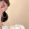 Women's Point Ribbon Band Long String Ear Cuff Earrings