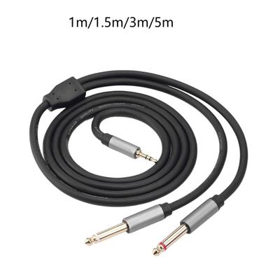 Kokybiškas 3,5 mm į 6,35 mm stereo muzikos kabelis su paauksuotais jungtimis profesionaliai garso įrangai 1/1,5/3/5 metro