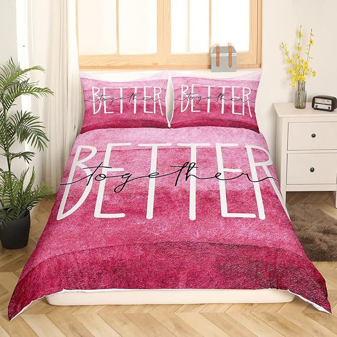 3D Valentine's Day Duvet Cover 2/3 Pieces Romantic Love Bedding Set AU/DE/EU Full Size Luxury Duvet Cover Polyester Soft Couple Cover