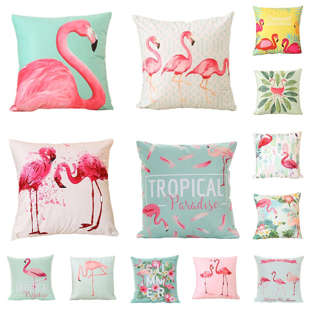Long-legged Flamingo Series Linen Pillowcase Cushion Cover