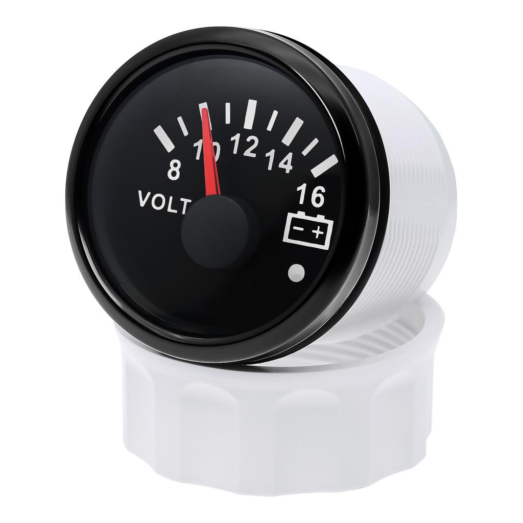 AD 52mm Voltmeter with Alarm Light Volt Meter Gauge Voltage for Marine Car Caravan Boat Camper RV Truck 12v Voltmeter Ammeter