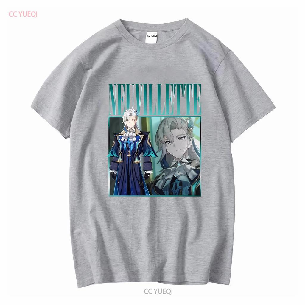 Neuvillette Genshin ImpacT T Shirt Vintage Retro Homage Gaming long or short sleeves vintage Washed graphic homme streetwear