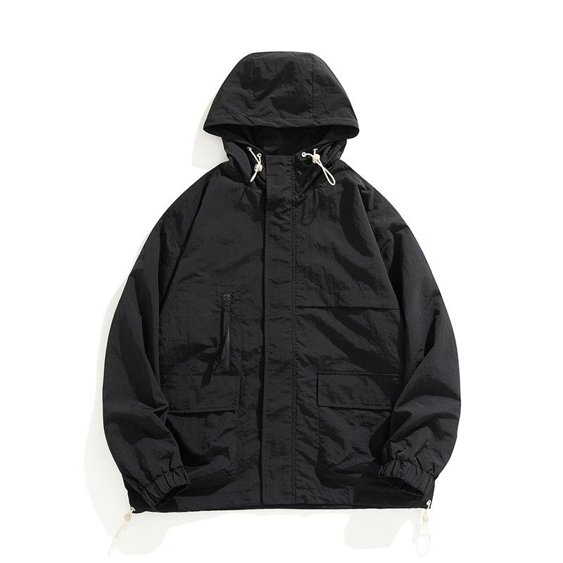 Splicing and Contrasting Outdoor Jacket, Men's Mountain Style Jacket